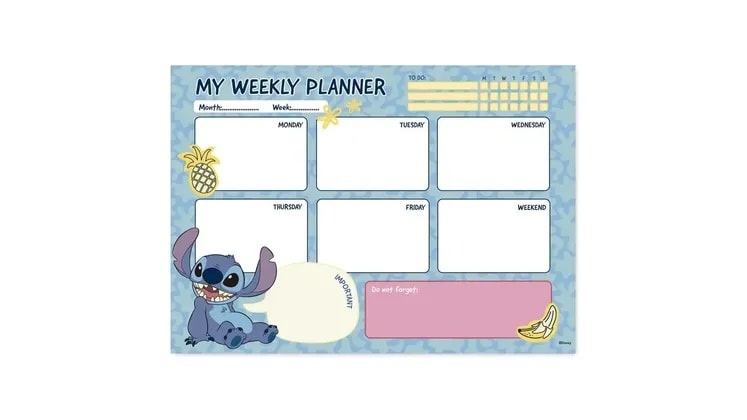 Εβδομαδιαίο Πλάνο Μπλοκ A4 Disney Lilo And Stitch Tropical 21x29cm