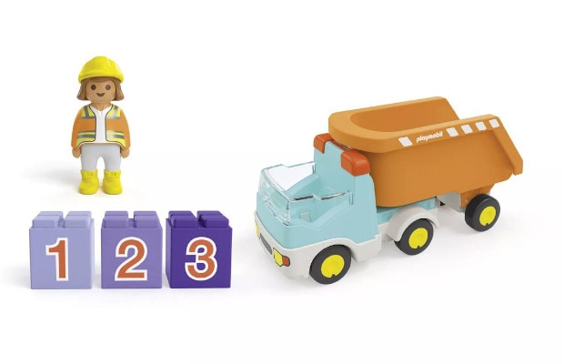 PLAYMOBIL® Junior Ανατρεπόμενο Φορτηγό με εργάτη (71685)