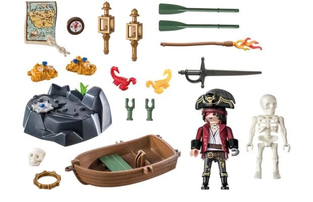 PLAYMOBIL®  Starter Pack Πειρατής Με Βαρκούλα Και Θησαυρό (71254)