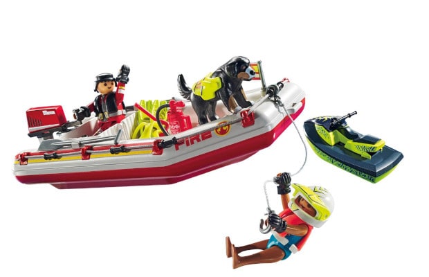 PLAYMOBIL® Action Heroes Φουσκωτό Πυροσβεστικής Με Θαλάσσιο Scooter (71464)