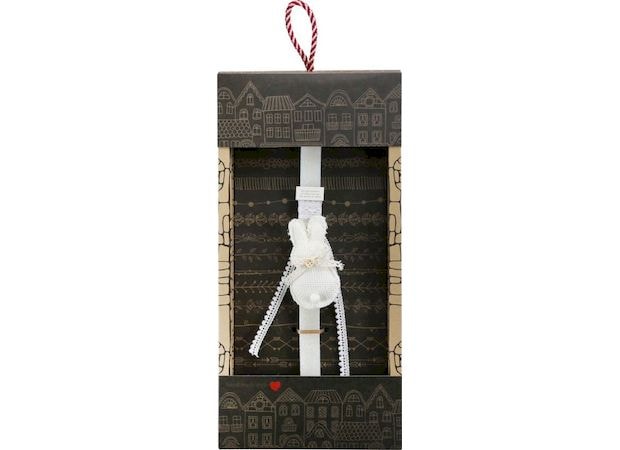 Λαμπάδα Synchronia Κουνέλι με Δαντέλα - Κρεμ