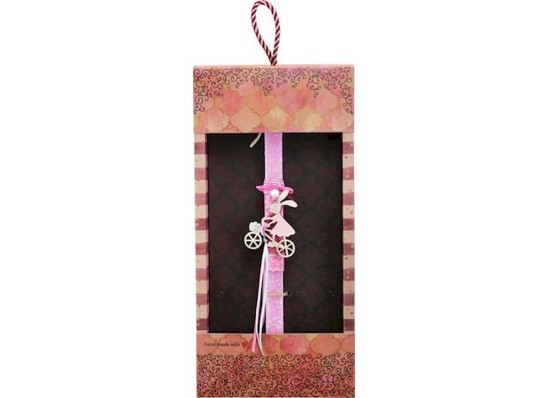 Λαμπάδα Synchronia Κουνέλι σε Ποδήλατο - Ροζ