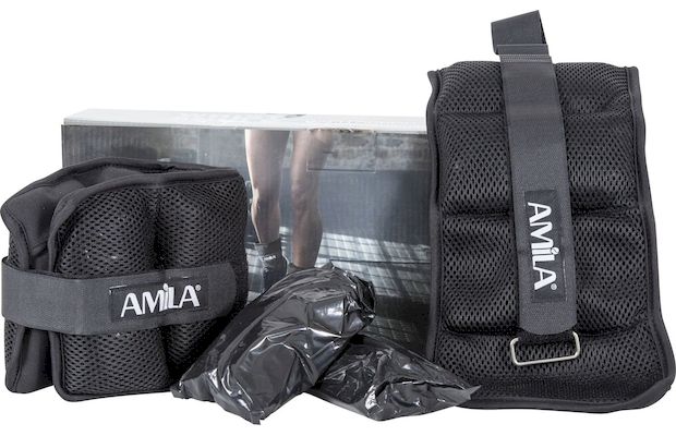 Βαράκια Άκρων 2 x 2.5kg Ρυθμιζόμενου Βάρους Amila 44149 από Νεοπρένιο - Μαύρα