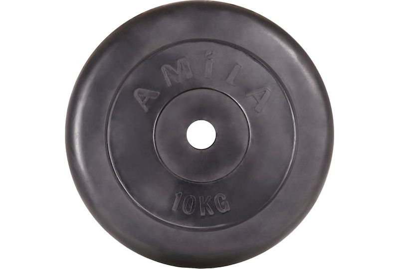 Δίσκος Amila Rubber Cover B 44435 10 kg για Μπάρα Ø28mm Μαντεμένιος με Επικάλυψη Λάστιχου