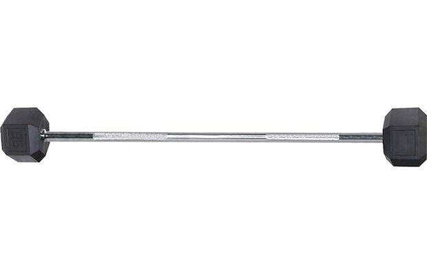 Ίσια Μπάρα Σταθερού Βάρους 30kg Amila 84725 από Ατσάλι με Εξάγωνους Δίσκους από Λάστιχο