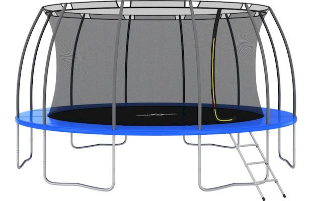 VidaXL Σετ Τραμπολίνου Στρογγυλό 488x90cm για έως 150kg - Μαύρο/ Γκρι/ Μπλε