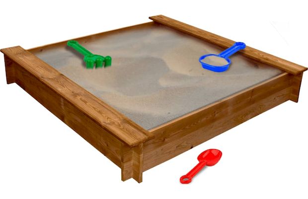 Vidaxl Αμμοδόχος Τετράγωνη 120x120x20cm Ξύλινη - Καφέ