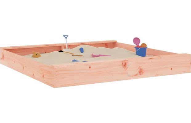 Vidaxl Αμμοδόχος με Καθίσματα Τετράγωνη 160x160x20cm Ξύλινη - Φυσικό Χρώμα Ξύλου