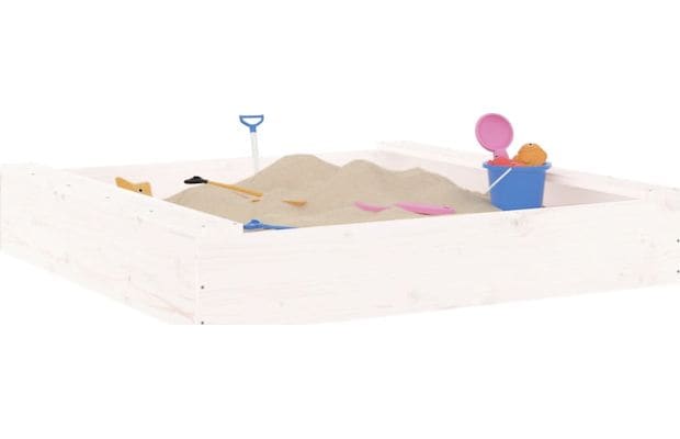 Vidaxl Αμμοδόχος με Καθίσματα Τετράγωνη 111x111x20cm Ξύλινη - Λευκό