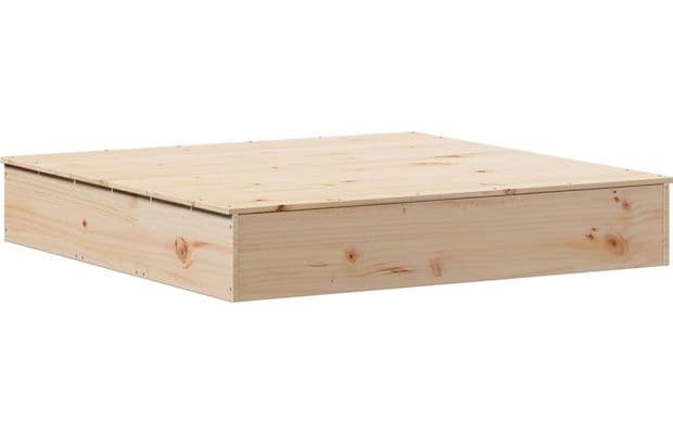 Vidaxl Αμμοδόχος με Κάλυμμα 111x111x19.5cm Ξύλινη - Φυσικό Χρώμα Ξύλου
