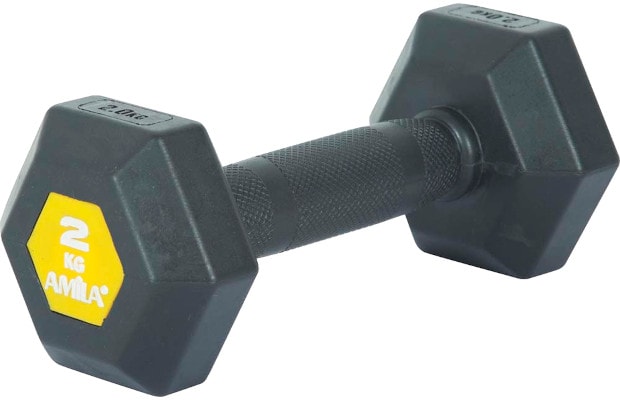 Βαράκι Εξάγωνο 2kg Amila Original Rubber H 90581 από Ατσάλι Q235 - Μαύρο