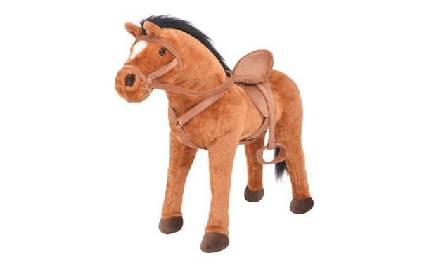 Λούτρινο VIDAXL Άλογο Σε Όρθια Στάση Καφέ