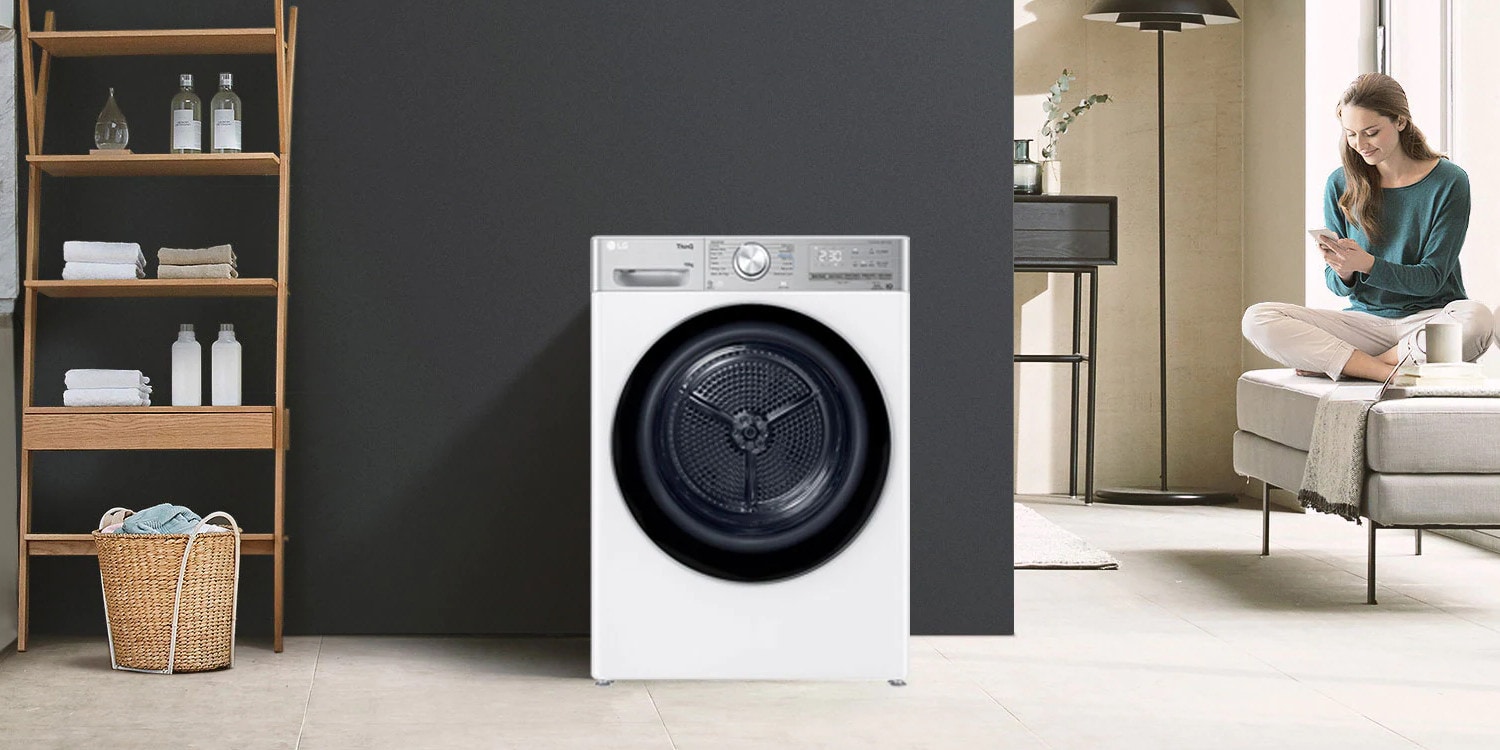 Στεγνωτήριο LG RH10V9AV2WR 10kg Υβριδικό με Aντλία θερμότητας , Smart Pairing, ThinQ™ , Smart Diagnosis, Wifi Λευκό